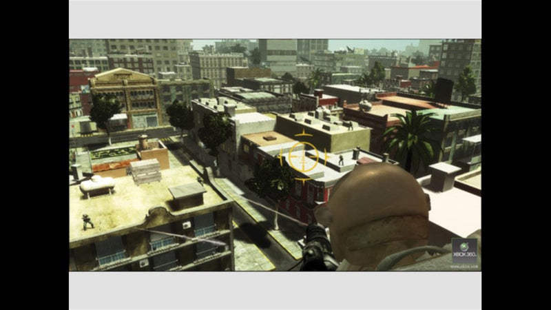 Tir d'élite depuis les toits de la ville dans Tom Clancy's Ghost Recon: Advanced Warfighter sur Xbox 360