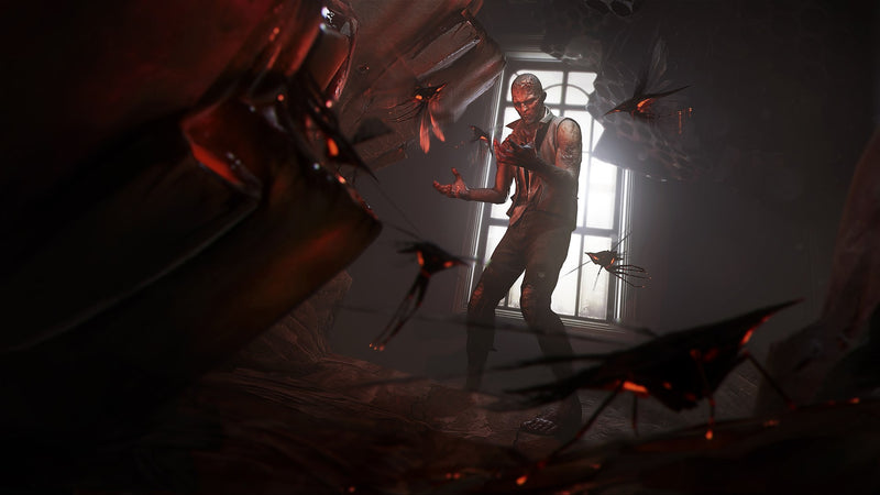 Un homme cerné par des mouches de sang dans Dishonored 2 sur Xbox One