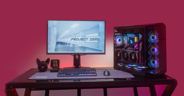 Setup PC gamer avec écran haute fréquence pour jouer à plus de FPS