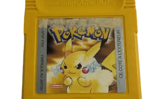 Cartouche originale de Pokémon Version Jaune sur Game Boy, photo Pixel 404 Orléans