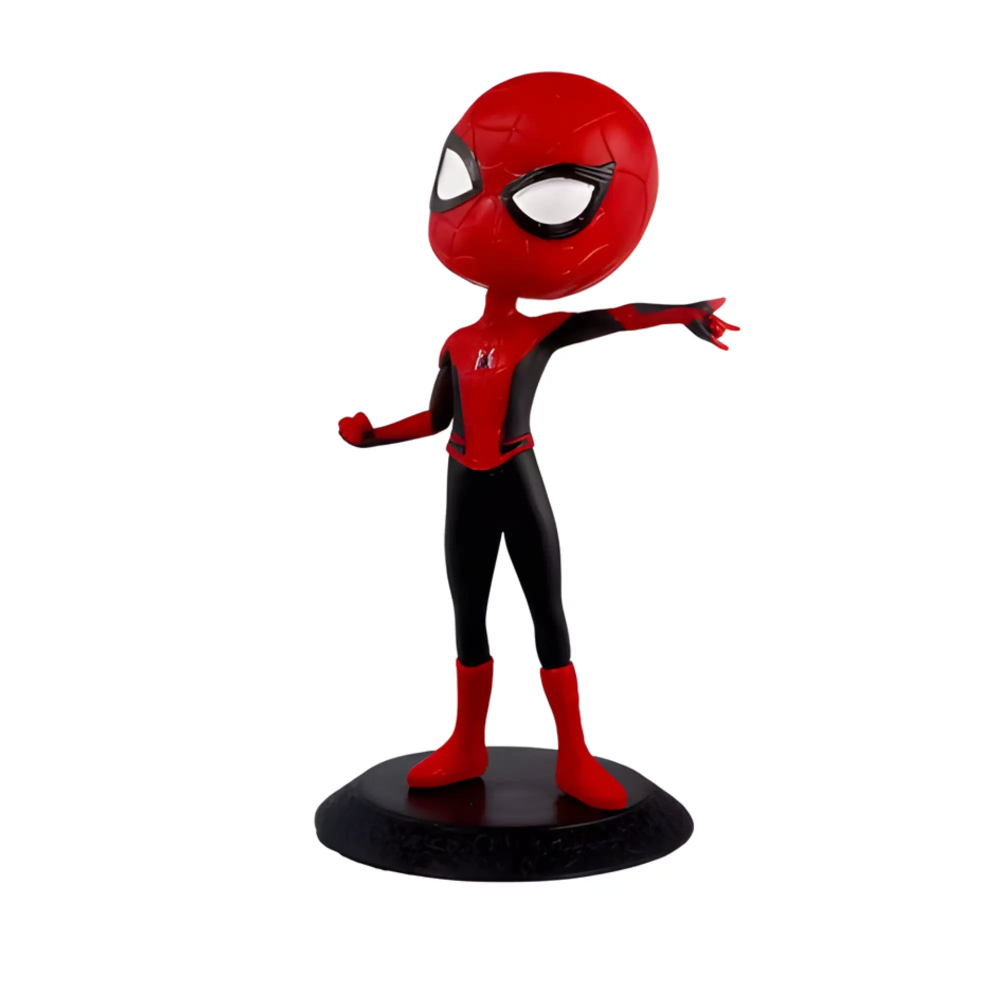 Figurine Spider-Man rouge et noir à tête branlante, fini brillant, Figurine Marvel Image
