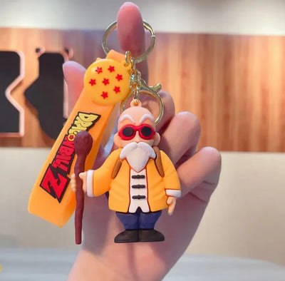 Porte-clés Tortue Géniale Dragon Ball orange caoutchouc avec lunettes rouges