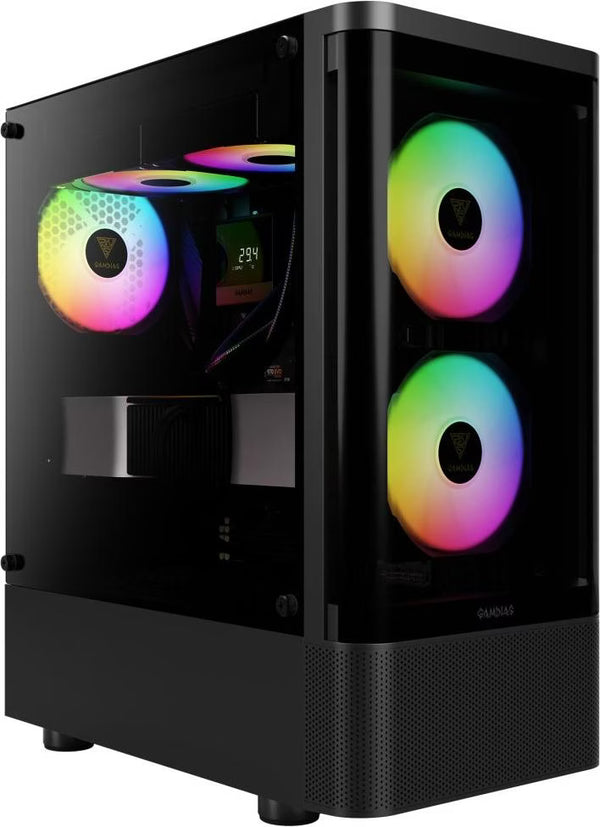 Gamdias Talos E3 CG RGB Noir vue de trois quarts
