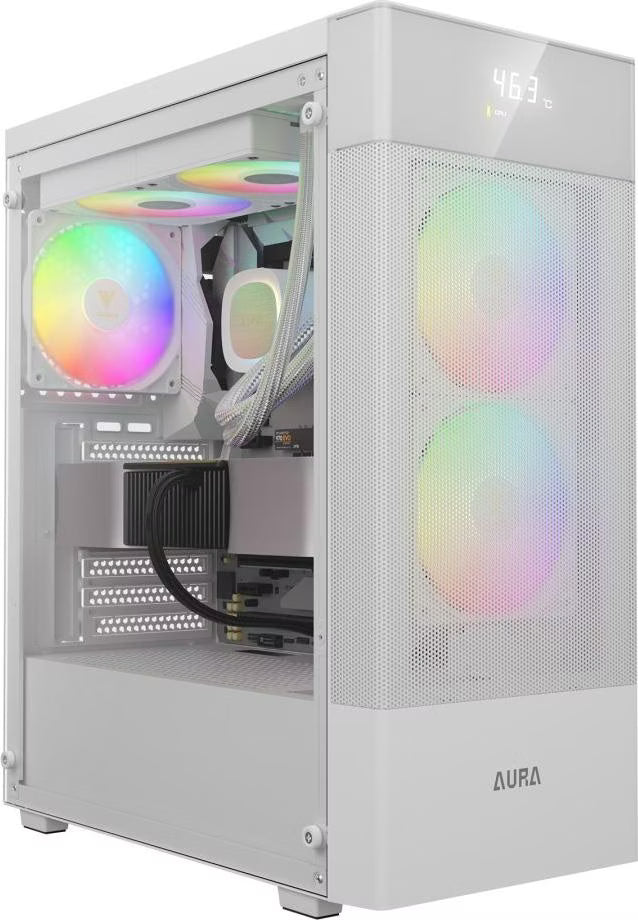 Gamdias Aura GC5 Elite RGB Blanc vue de trois quarts