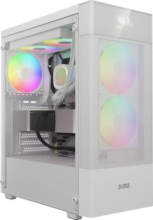 Gamdias Aura GC5 Elite RGB Blanc vue de trois quarts