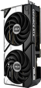ASUS Dual GeForce RTX 5070 OC Edition 12 Go, vue de côté avec ventilateurs Axial-tech