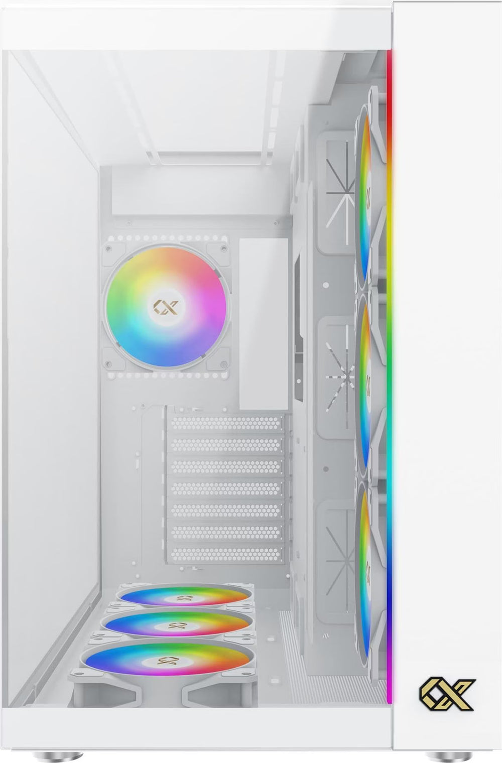 Xigmatek Aqua Ultra RGB Blanc vue de trois quarts