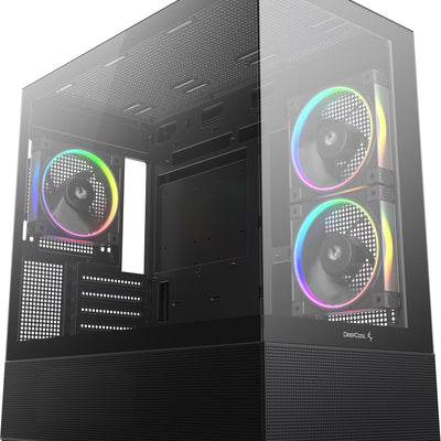 Boîtier Mini Tour Micro ATX DeepCool CG380 3F RGB avec panneaux vitrés (Noir)