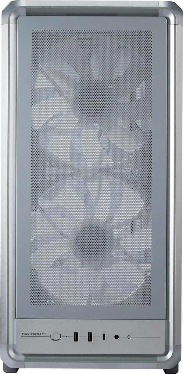 Cooler Master MasterFrame 500 Mesh Argent vue de trois quarts