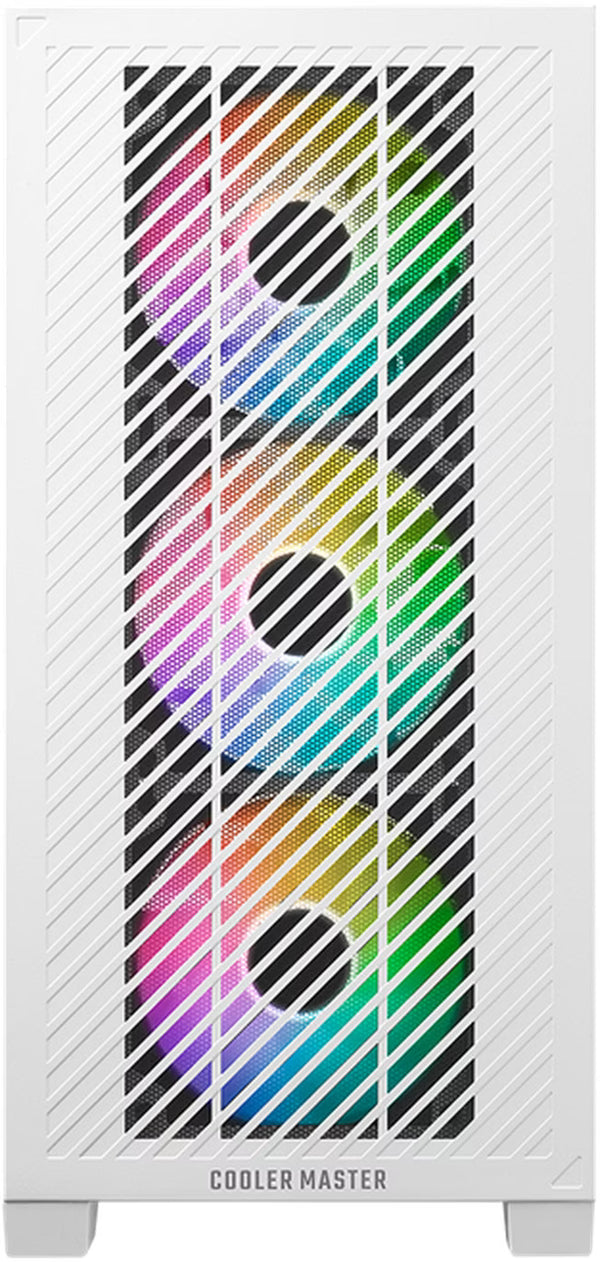Cooler Master Elite 301 RGB Blanc vue de trois quarts