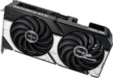 ASUS Dual GeForce RTX 5070 OC Edition 12 Go, vue en perspective avec logo GeForce RTX