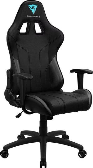 Fauteuil gamer ThunderX3 TC3 Max noir vu de trois-quarts avec accoudoirs réglables