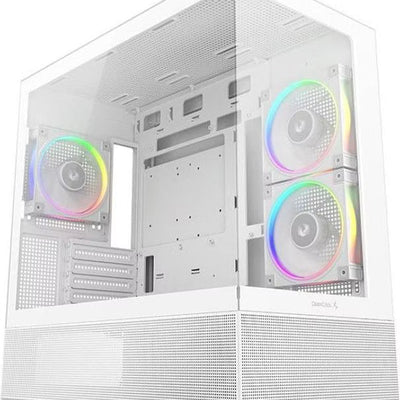 Boîtier Mini Tour Micro ATX DeepCool CG380 3F RGB avec panneaux vitrés (Blanc)