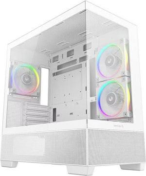 Boîtier Mini Tour Micro ATX DeepCool CG380 3F RGB avec panneaux vitrés (Blanc)