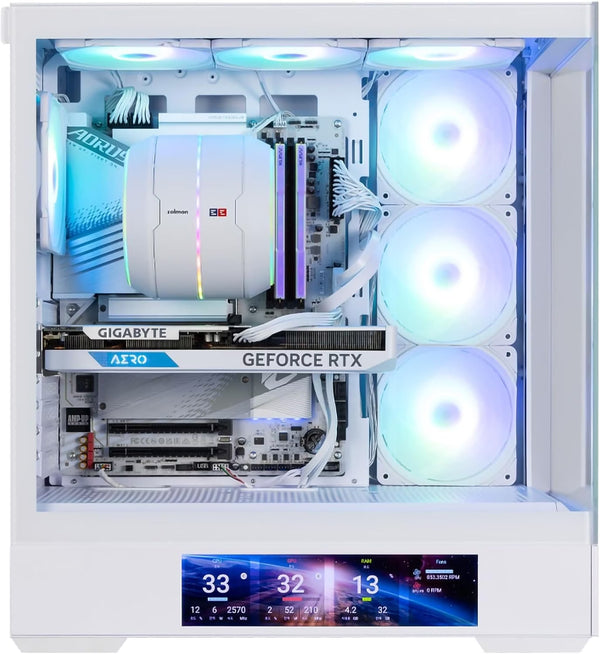 Zalman P40 DS RGB Blanc vue de trois quarts