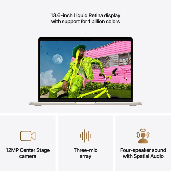 Apple MacBook Air 13 pouces Lumière stellaire – vue 3