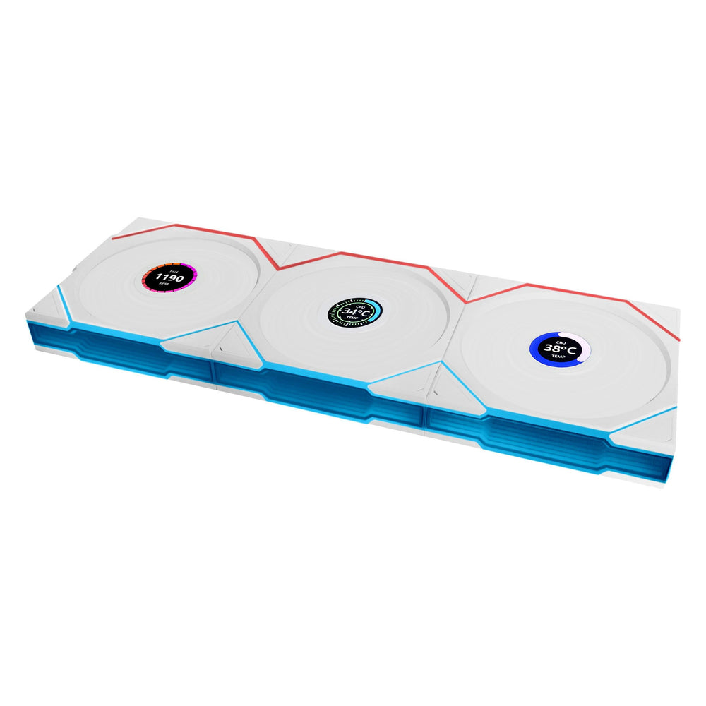 Lot de 3x Lian Li Uni Fan TL Wireless LCD RGB 12cm Blanc : ventilateur de boîtier