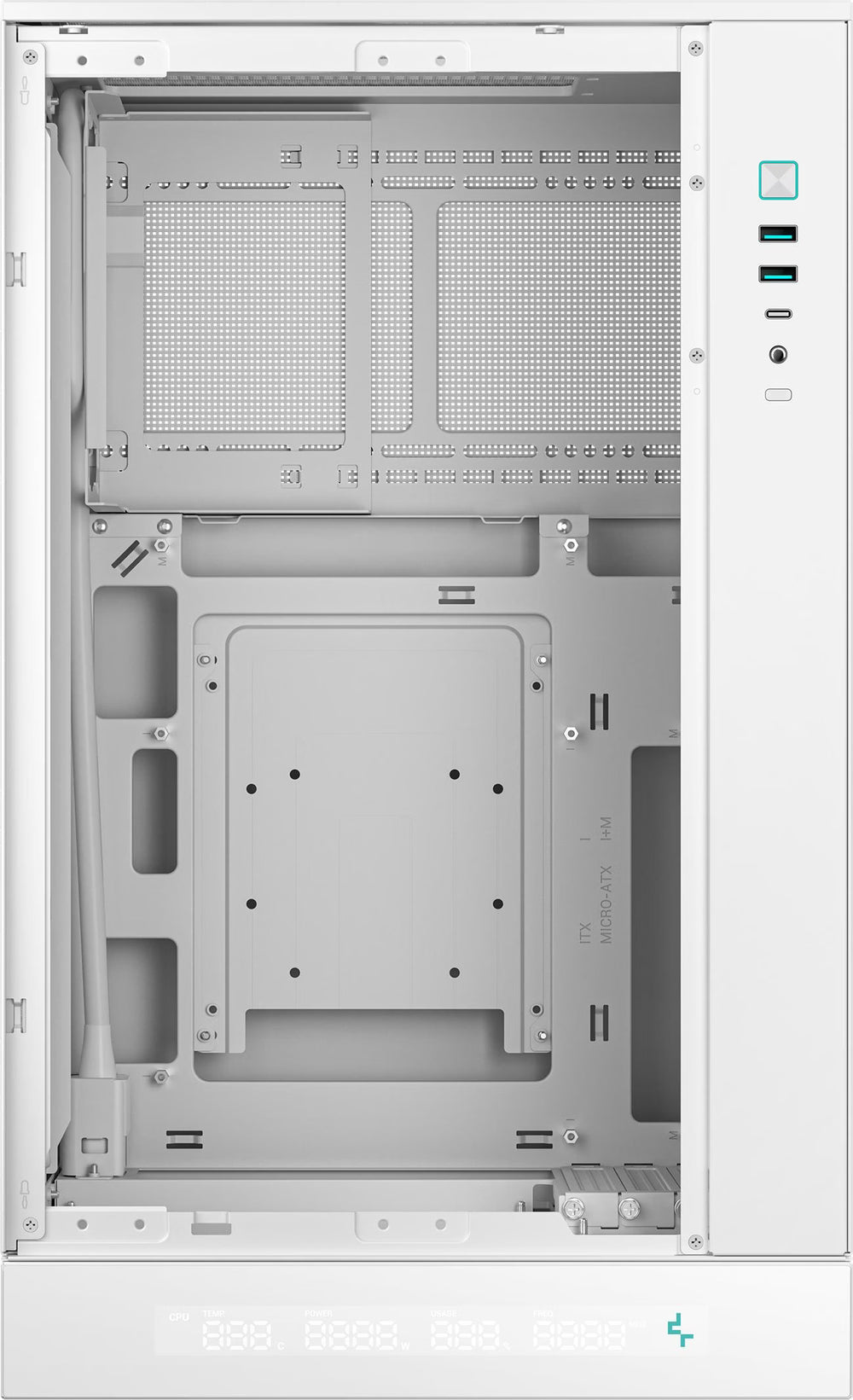 DeepCool CH270 Digital Blanc vue de trois quarts