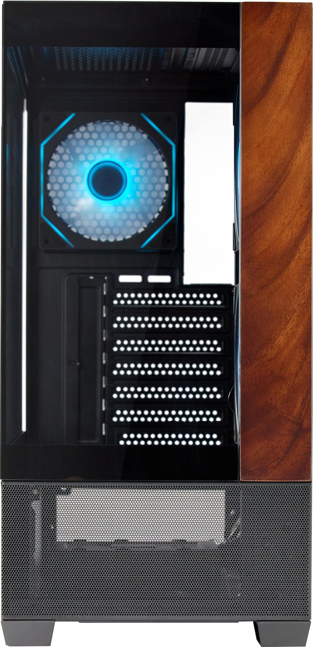 Cooler Master Elite 690 Wood RGB Noir/Marron vue de trois quarts