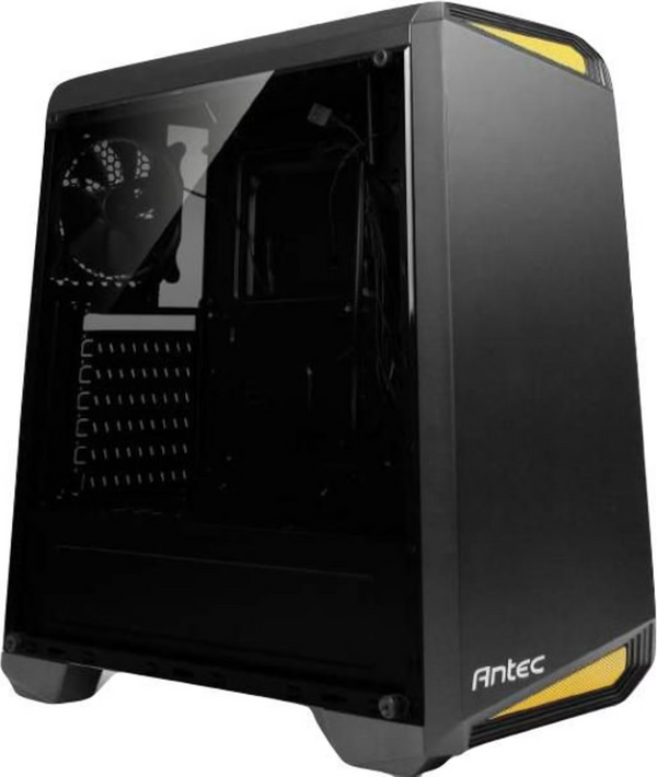 Antec NX100 Noir/Jaune vue de trois quarts