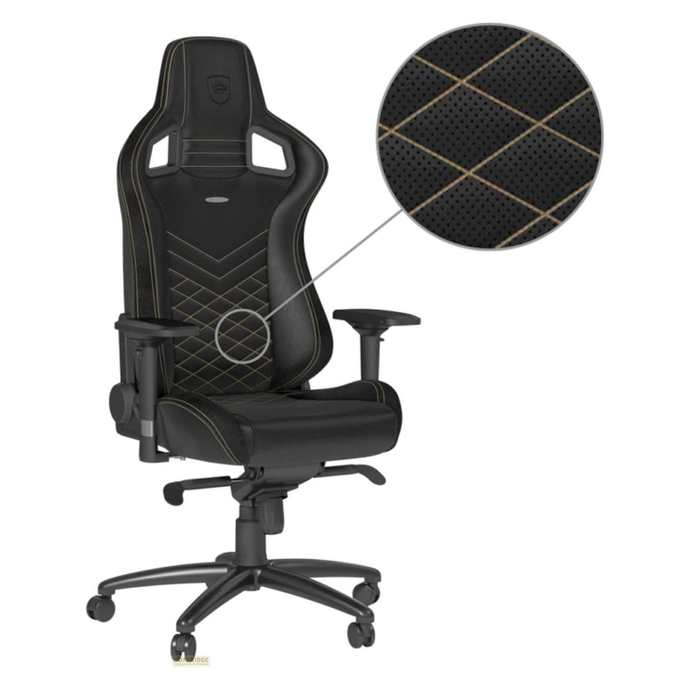 Fauteuil gamer Noblechairs Epic noir et or vue de face