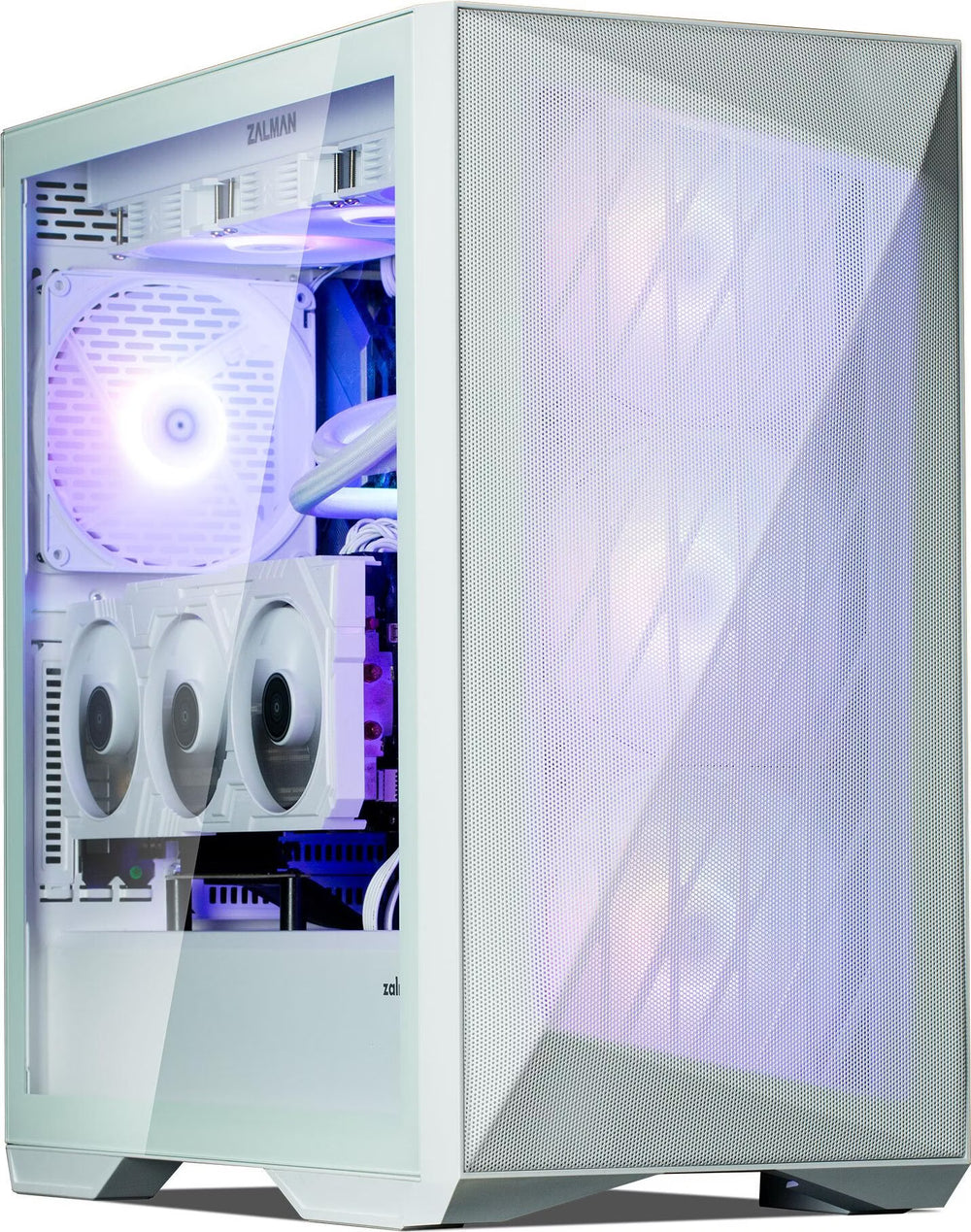 Zalman Z9 Iceberg MS RGB blanc vue de trois quarts