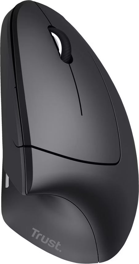 Souris sans fil ergonomique verticale Trust Verto noire, vue de dessus