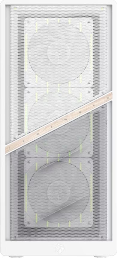 GameMax Aeris 330 Mesh RGB Blanc vue de trois quarts
