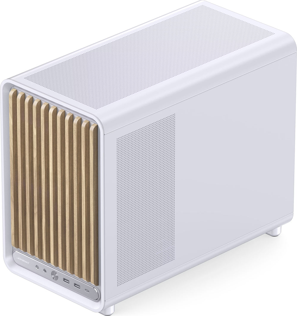 Jonsbo D33 Wood Blanc vue de trois quarts