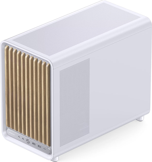 Jonsbo D33 Wood Blanc vue de trois quarts