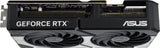 ASUS Dual GeForce RTX 5070 OC Edition 12 Go, vue de dessus avec radiateur et logo ASUS