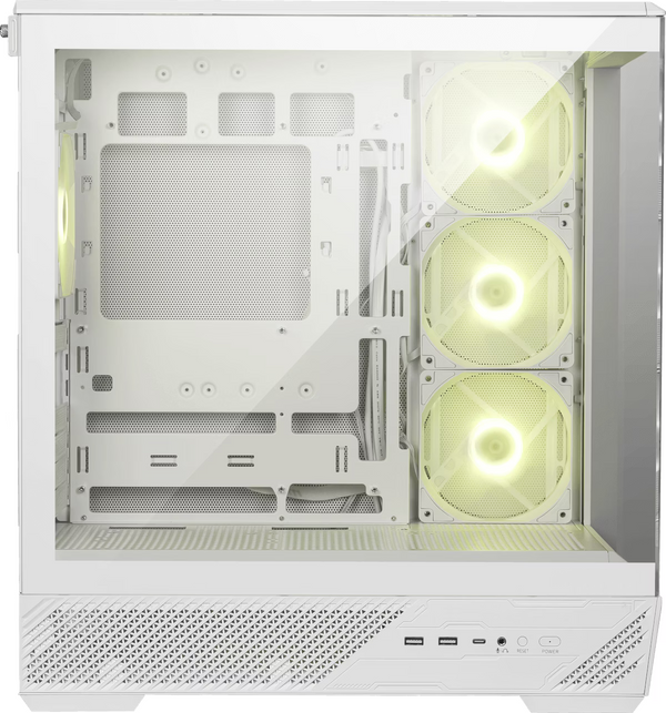MSI Mag Pano 130R Project Zero RGB Blanc vue de trois quarts