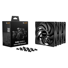 Lot de 3x be quiet! Pure Wings 3 Haute vitesse PWM - 12cm - Noir