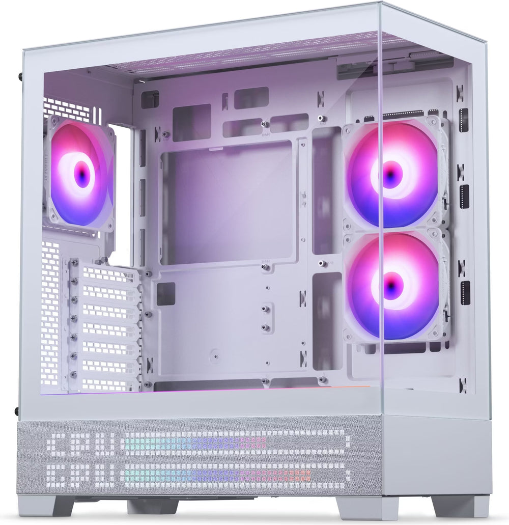 Phanteks XT View Matrix RGB Blanc vue de trois quarts