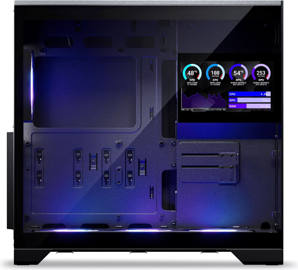 Phanteks XT V5-LCD RGB Noir vue de trois quarts