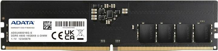 Barrette Mémoire RAM Adata DDR5 – 16 Go – 4800 MHz – Noir – OEM