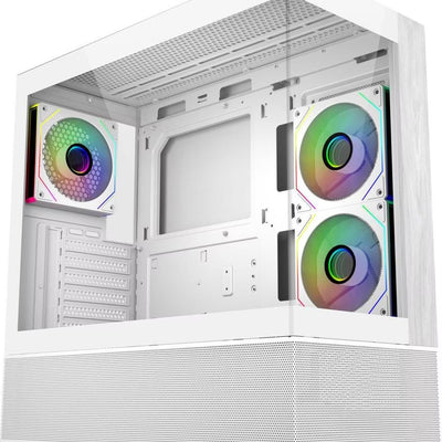 Boîtier PC Cooler Master Elite 690 Wood Blanc - Moyen Tour ATX