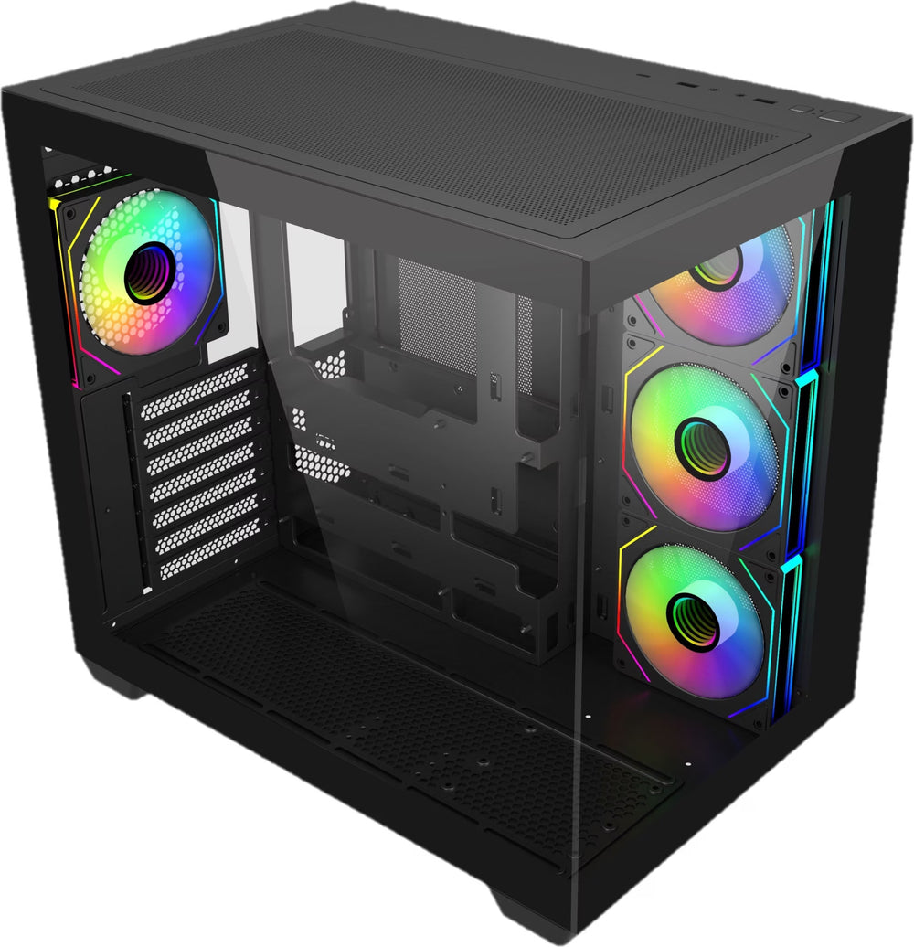 Cooler Master Elite 681 RGB Noir vue de trois quarts