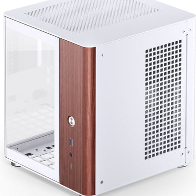 Boîtier PC Jonsbo TK-0 Blanc/Marron - Mini Tour Mini-ITX