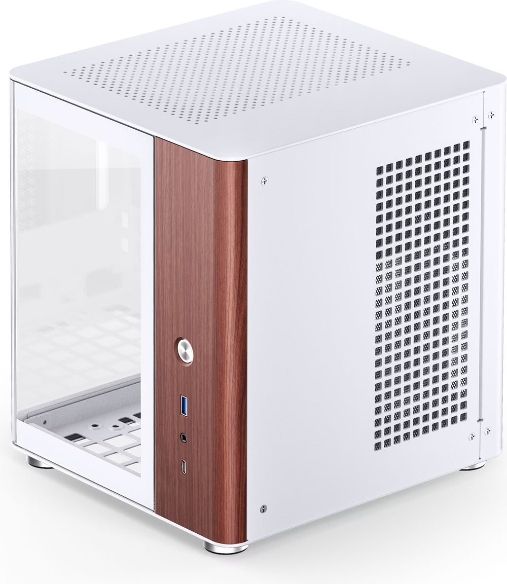 Jonsbo TK-0 Blanc/Marron vue de trois quarts