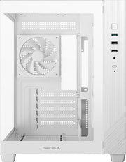 DeepCool CG330 3F RGB Blanc vue de trois quarts - Boîtier