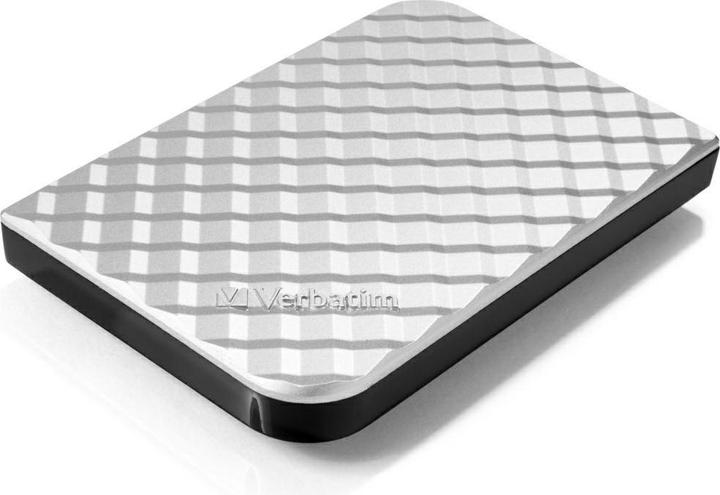 Disque dur externe Verbatim Store'n'Go 1 To argent, vue en angle