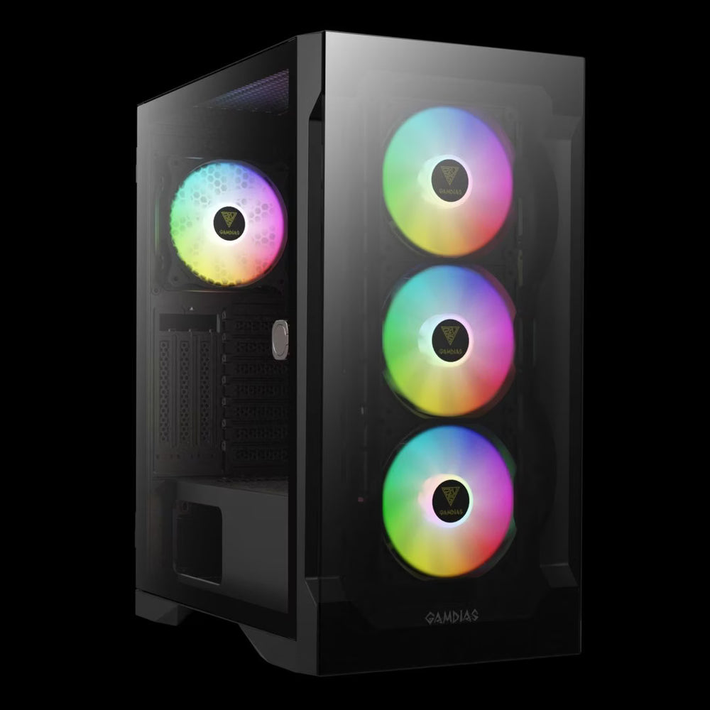 Gamdias Talos E2 Elite RGB Noir vue de trois quarts