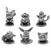 Lot de 6 figurines Pokémon métalliques argentées, Monopoly Édition Française