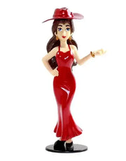 Figurine Super Mario Bros Pauline 15 cm femme robe rouge chapeau brillant rouge