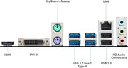 Arrière de carte mère MSI A520M-A PRO AM4 avec ports HDMI, DVI-D, USB et LAN