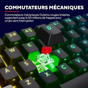 Clavier Trust Gaming GXT 867 Acira 60% avec switch Red outemu, boîtier transparent et rétroéclairage vert