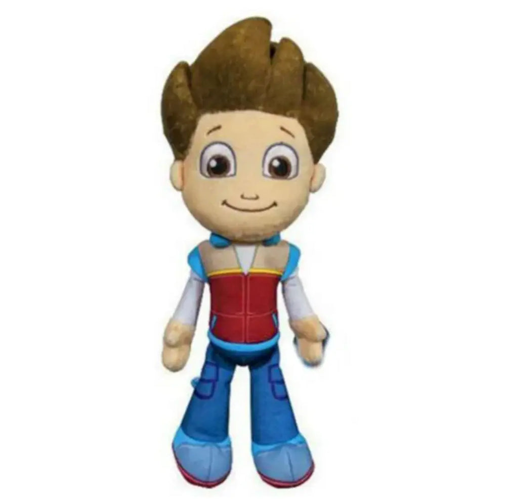 Peluche Ryder Paw Patrol 23 cm, cheveux bruns hérissés, gilet rouge et bleu