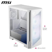 Boîtier PC MSI MPG VELOX 300R PZ blanc avec panneau latéral transparent
