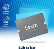 Lexar disque SSD 2.5 pouces 2 To gris angulaire avec branding blanc